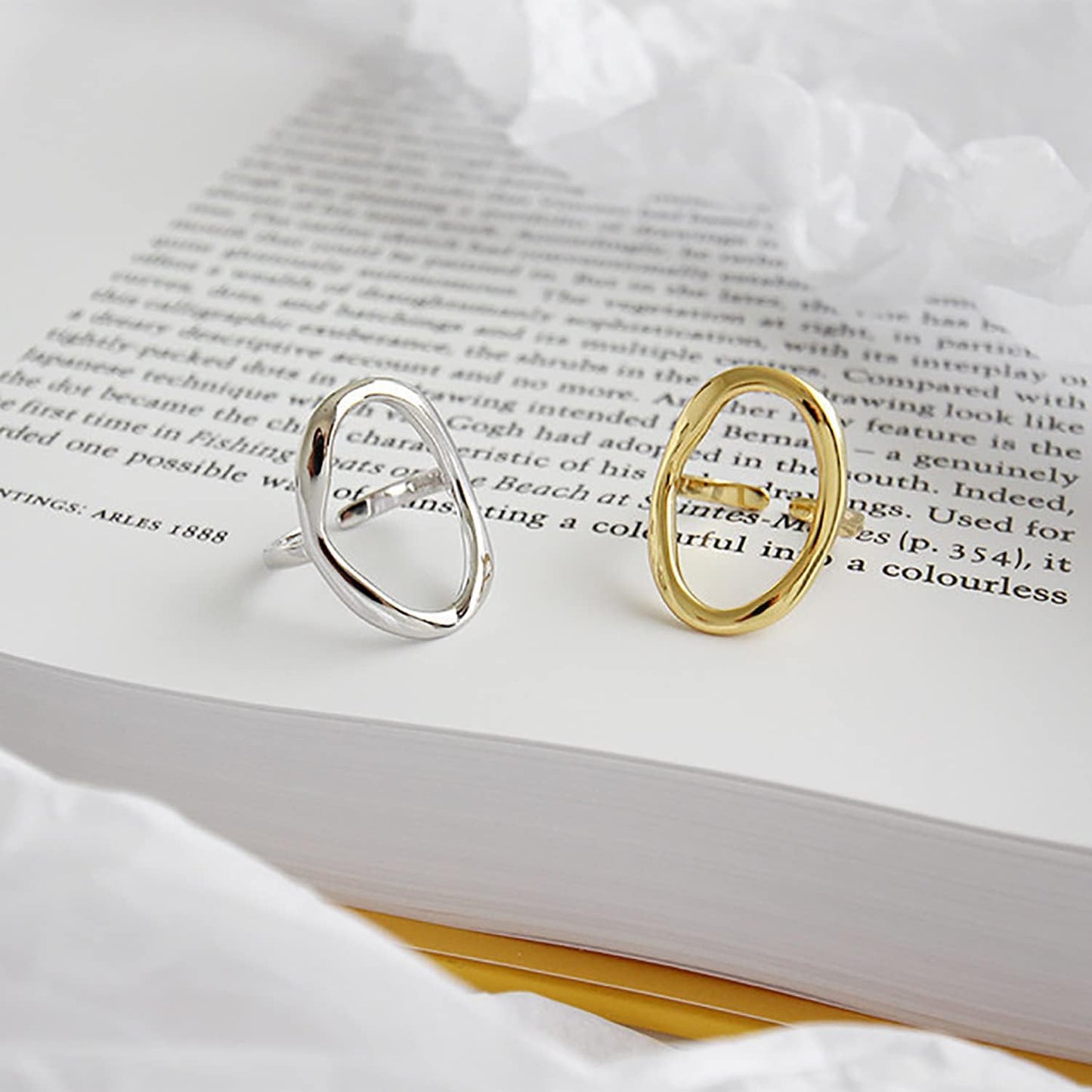 Bague ovale en acier éternel