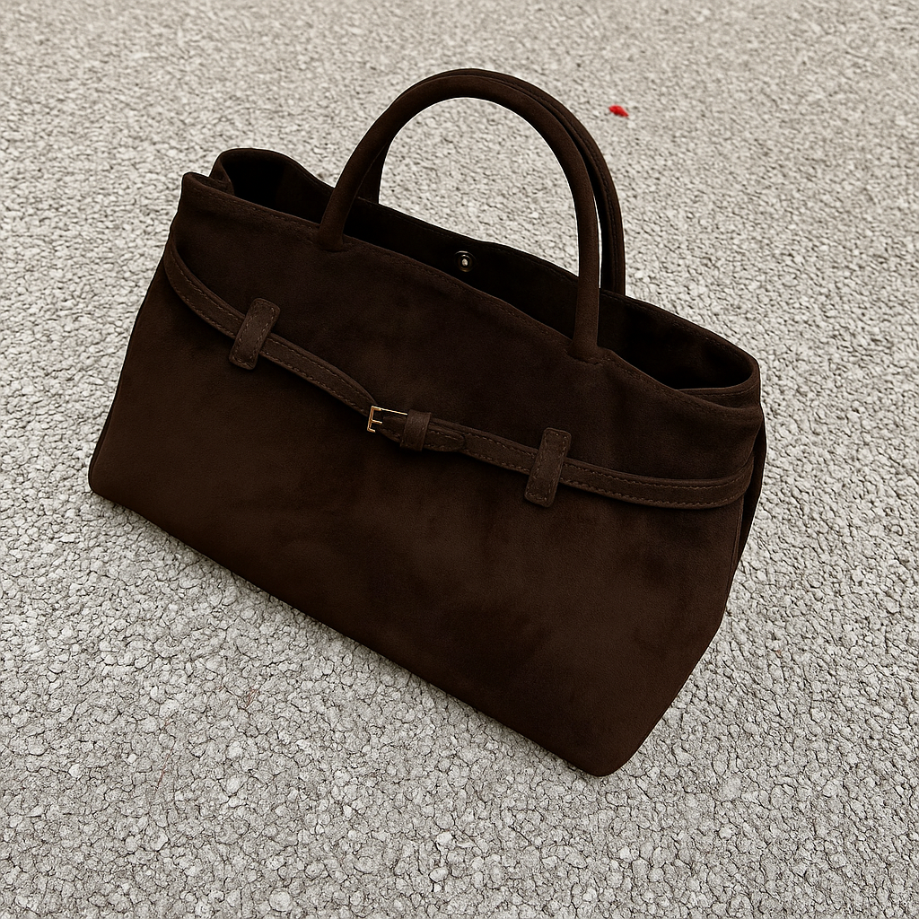 Mocha Vegan Suede Tote