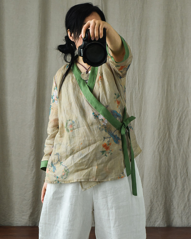 Bohemian Bloom Wrap Rami Blouse