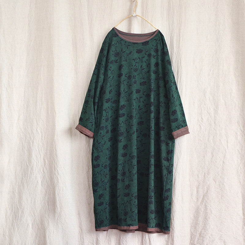 Robe mi-longue à fleurs vintage