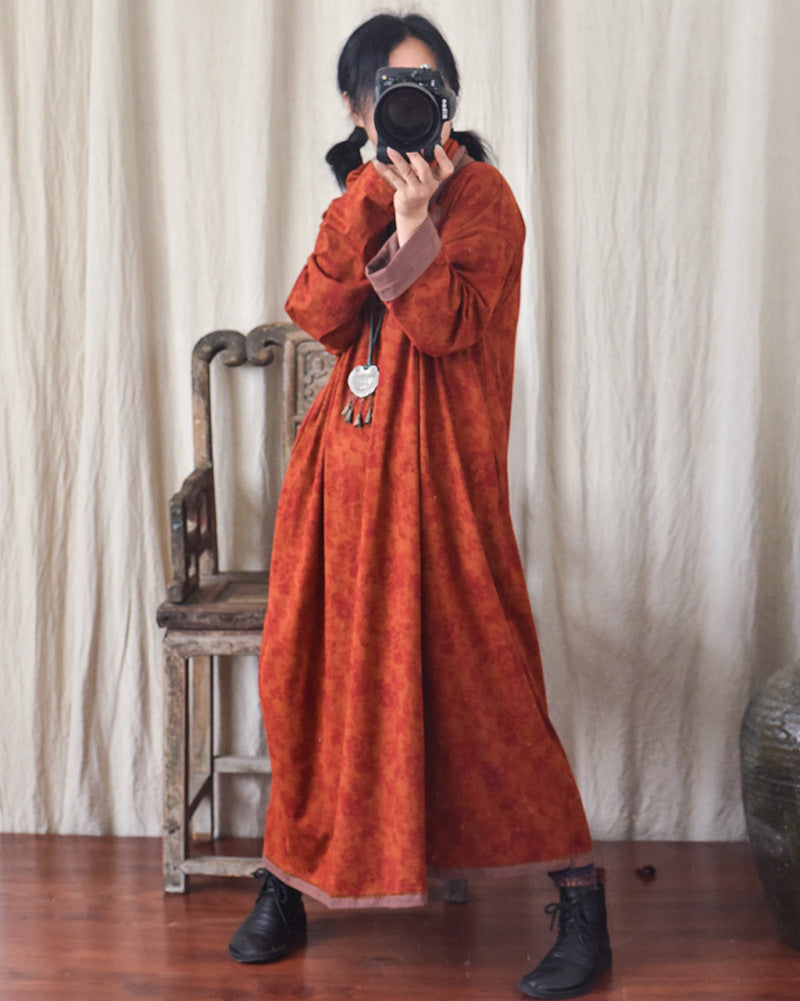 Robe mi-longue à fleurs vintage