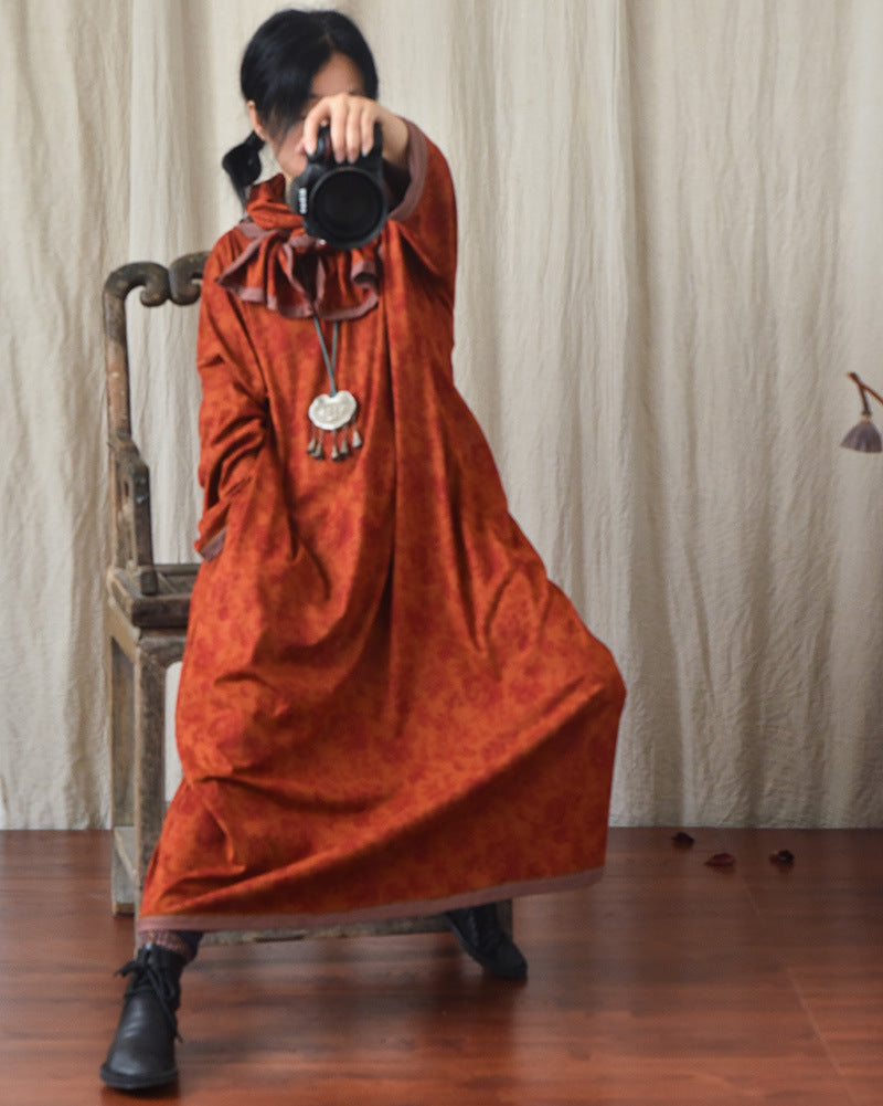 Robe mi-longue à fleurs vintage