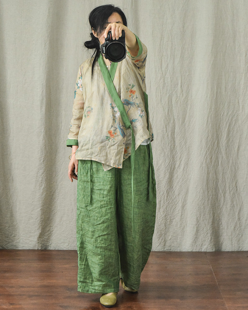 Bohemian Bloom Wrap Rami Blouse