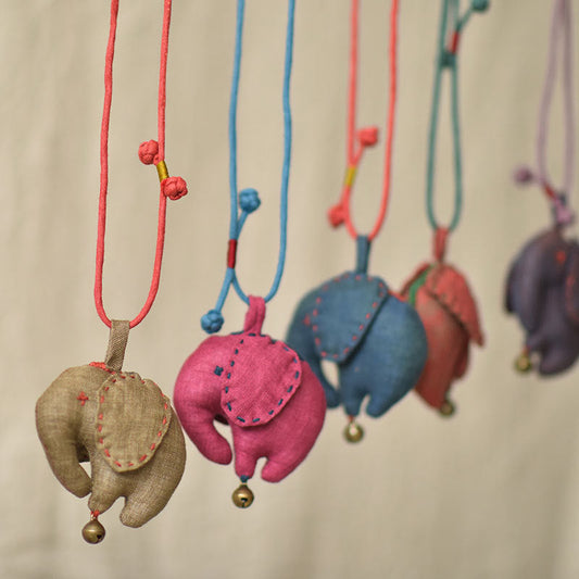 Vintage Elephant Charms Prosperity Necklace