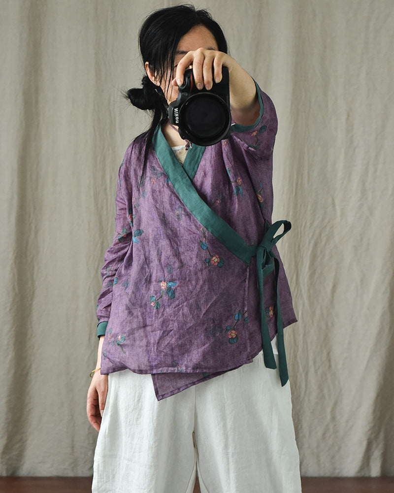 Bohemian Bloom Wrap Rami Blouse