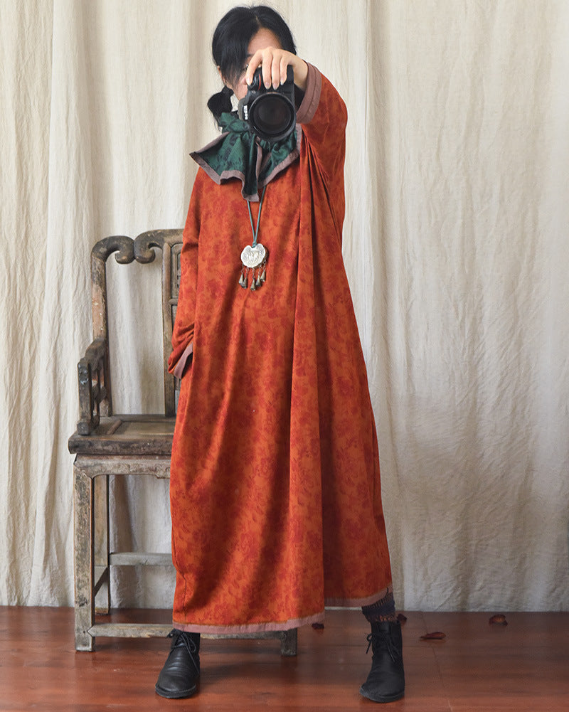 Robe mi-longue à fleurs vintage