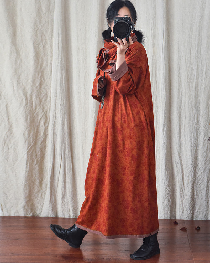 Robe mi-longue à fleurs vintage