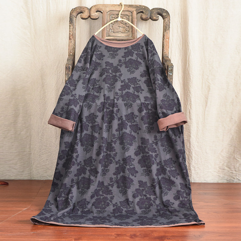 Robe mi-longue à fleurs vintage