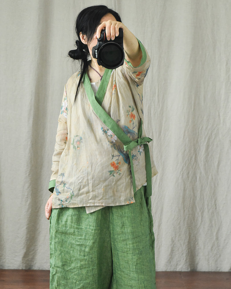 Bohemian Bloom Wrap Rami Blouse