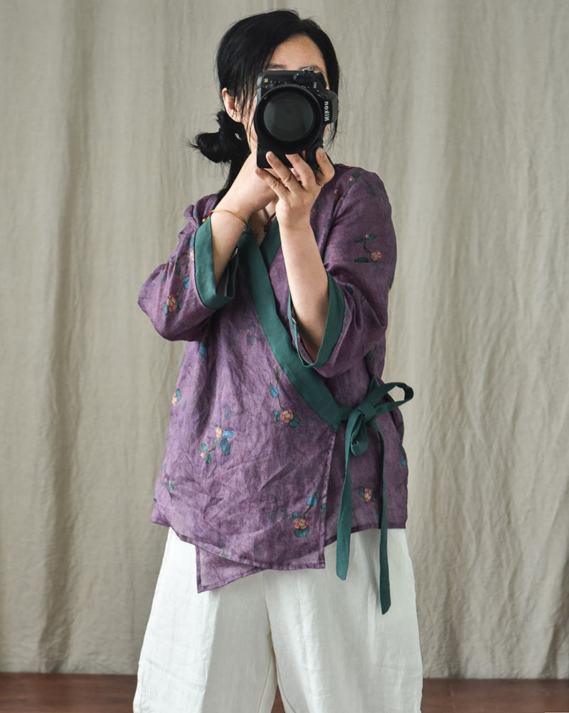 Bohemian Bloom Wrap Rami Blouse