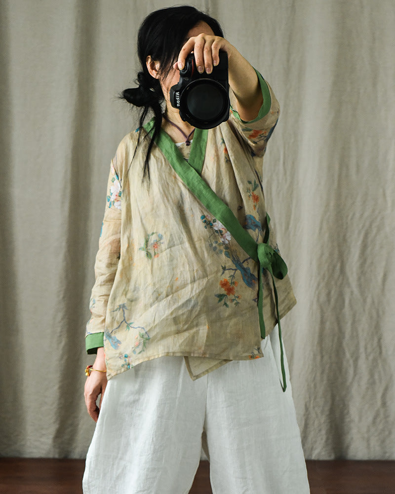 Bohemian Bloom Wrap Rami Blouse