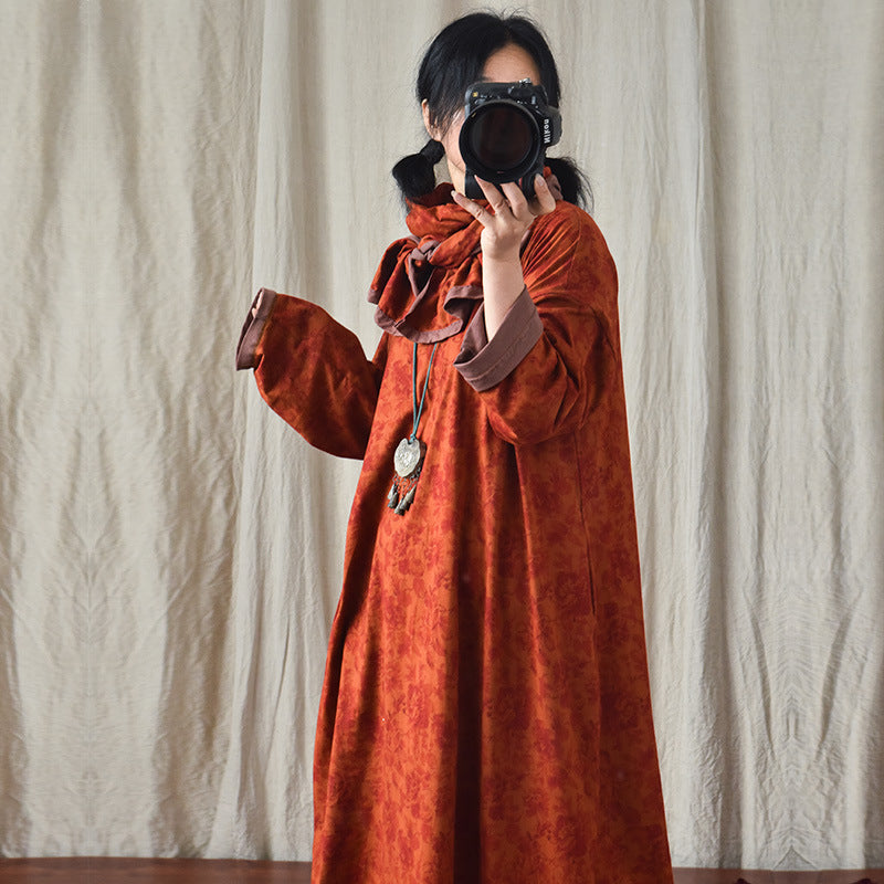 Robe mi-longue à fleurs vintage