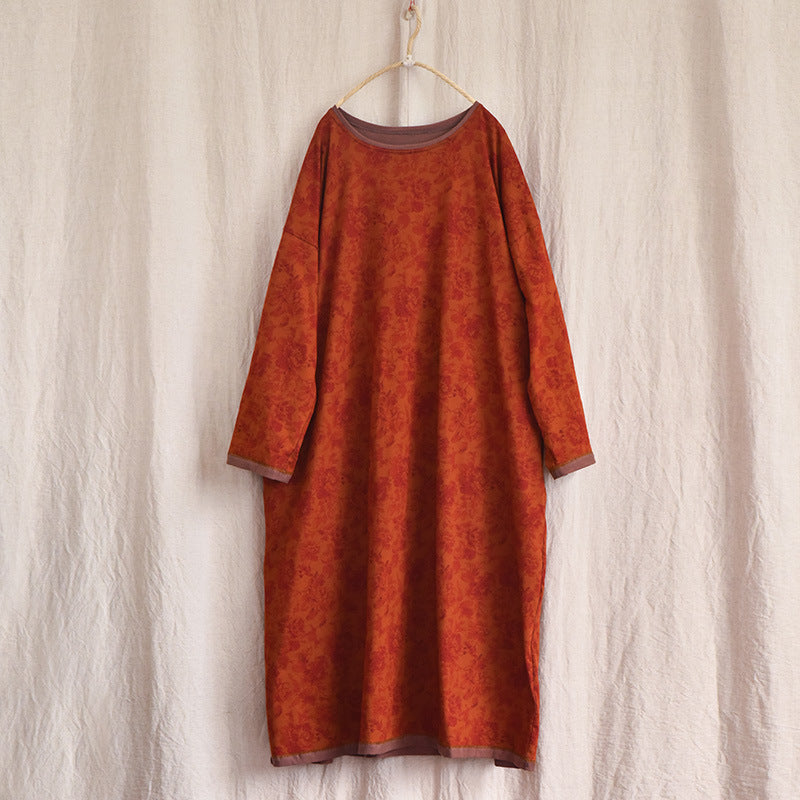 Robe mi-longue à fleurs vintage