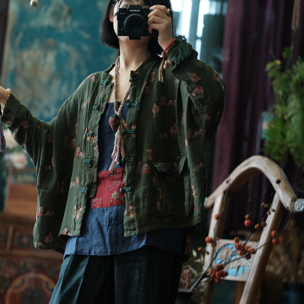 Veste en lin vintage Tiny Figures