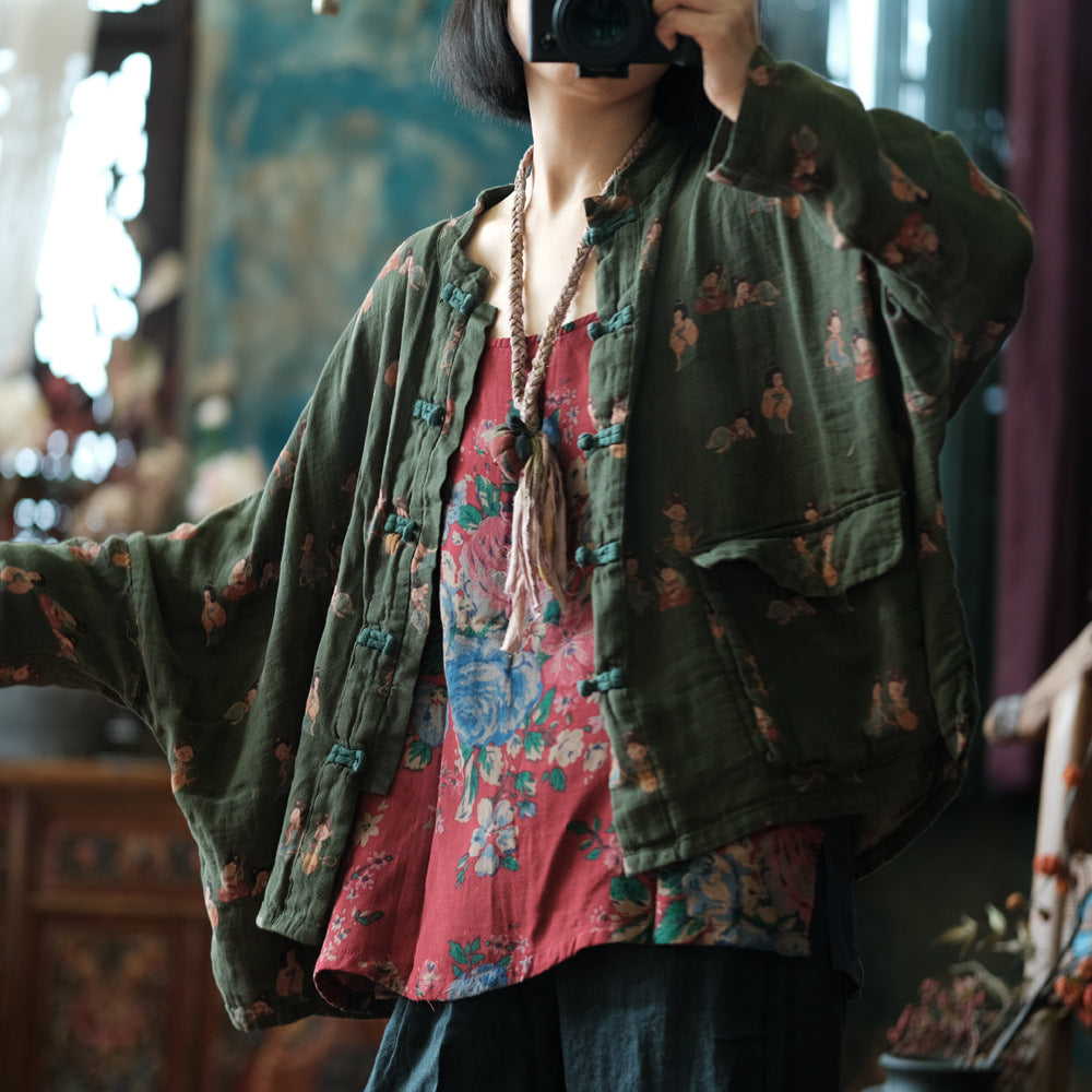 Veste en lin vintage Tiny Figures