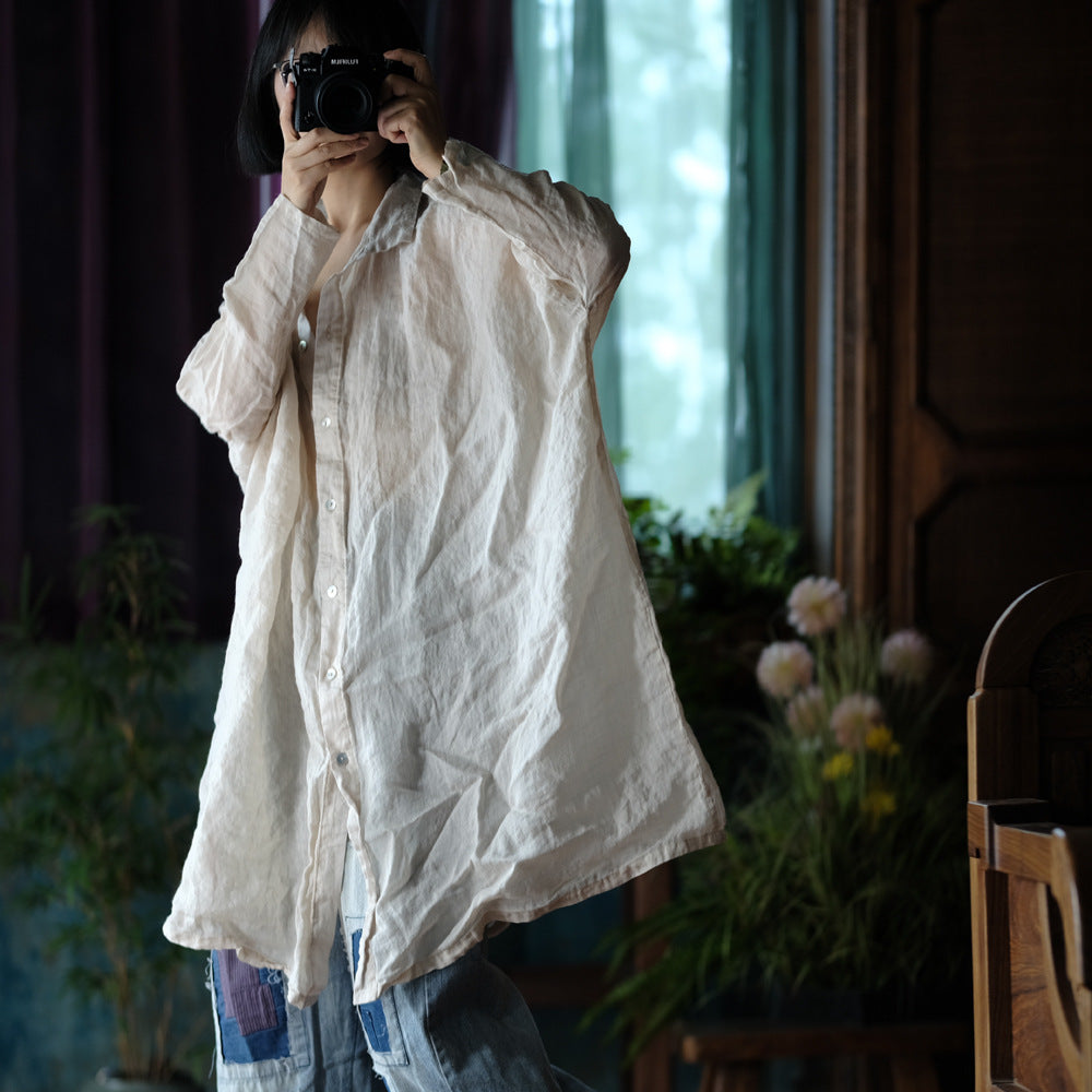 Vintage Oversized Linen Shirt