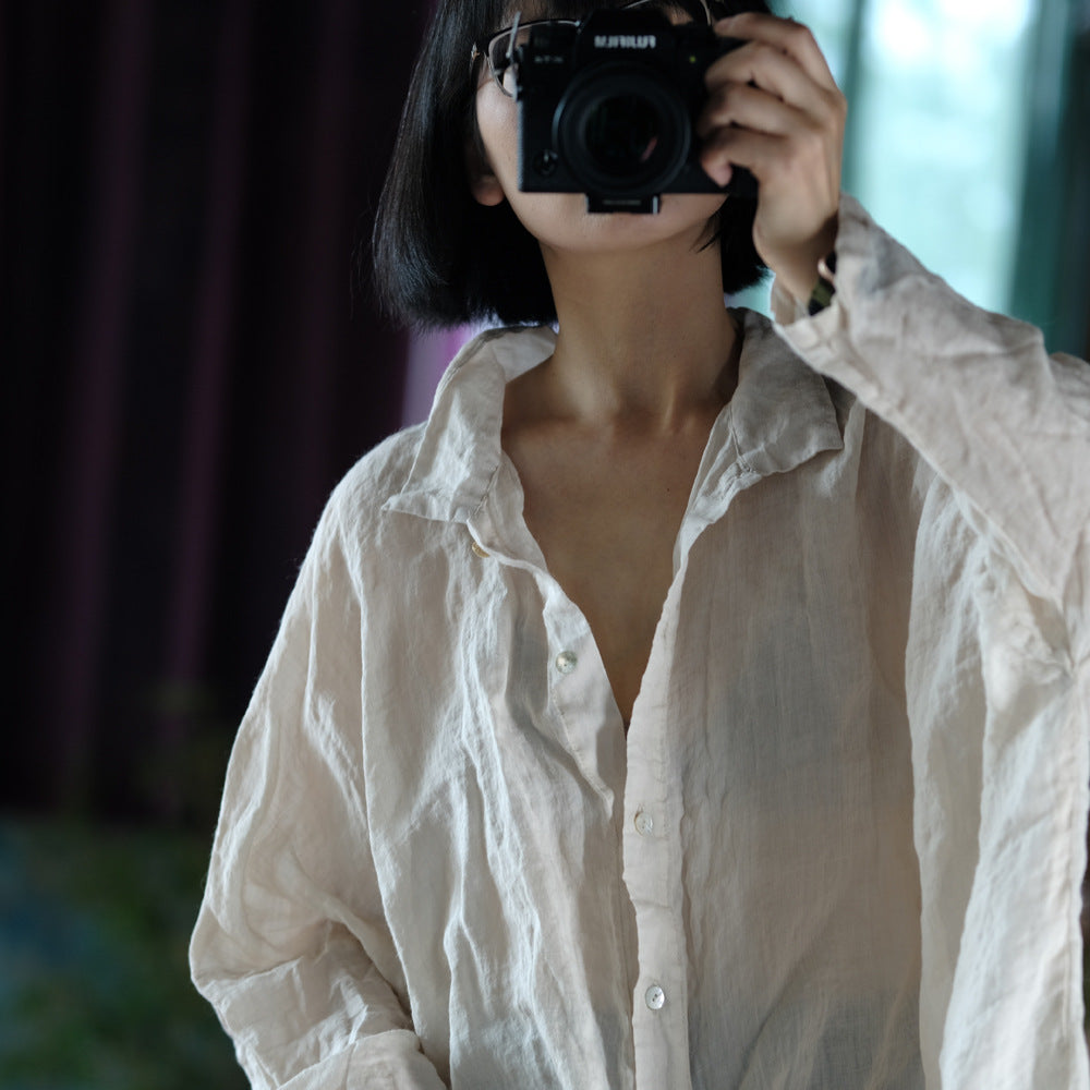 Vintage Oversized Linen Shirt