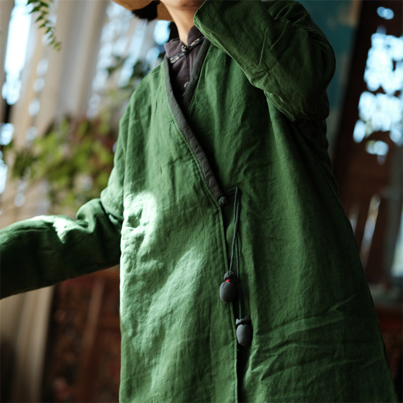 Vintage Linen Jacket with Fabric Tie Accessories