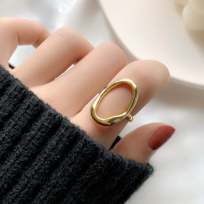 Bague ovale en acier éternel
