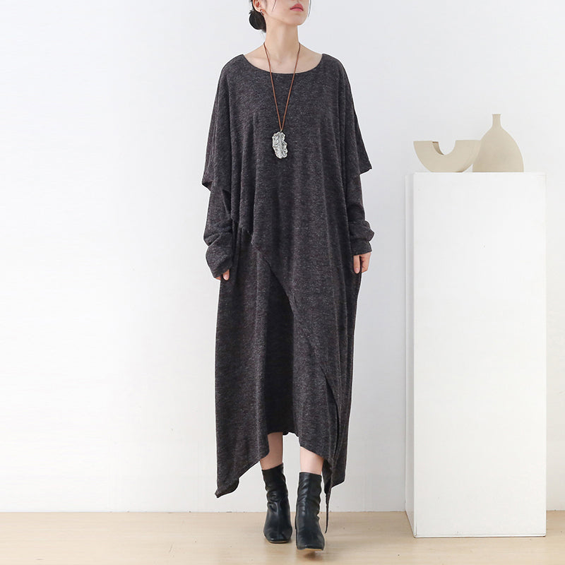 Robe longue asymétrique en coton