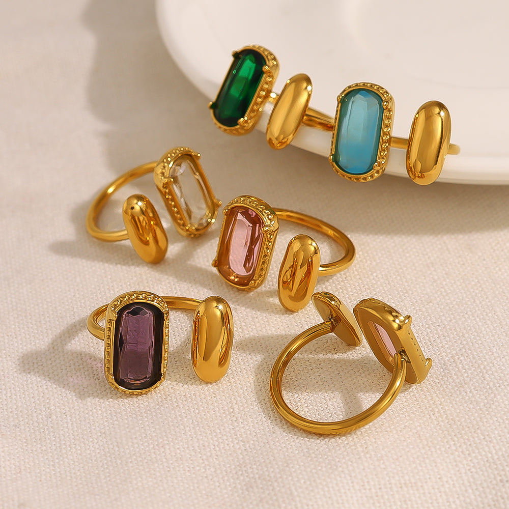 Bague vintage de luxe en zircon