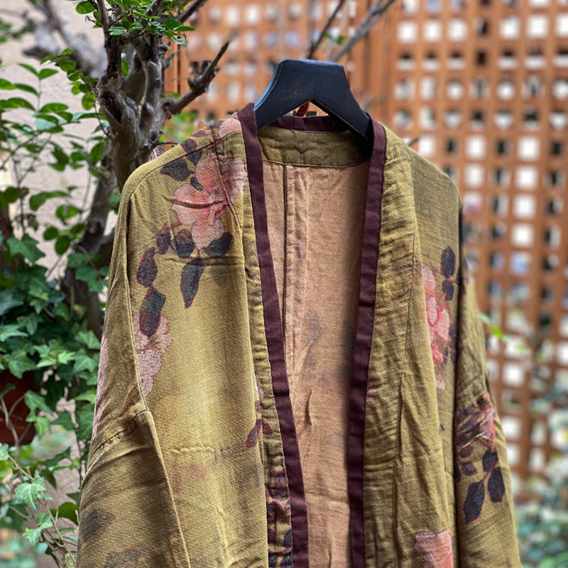 Veste midi fleurie vintage
