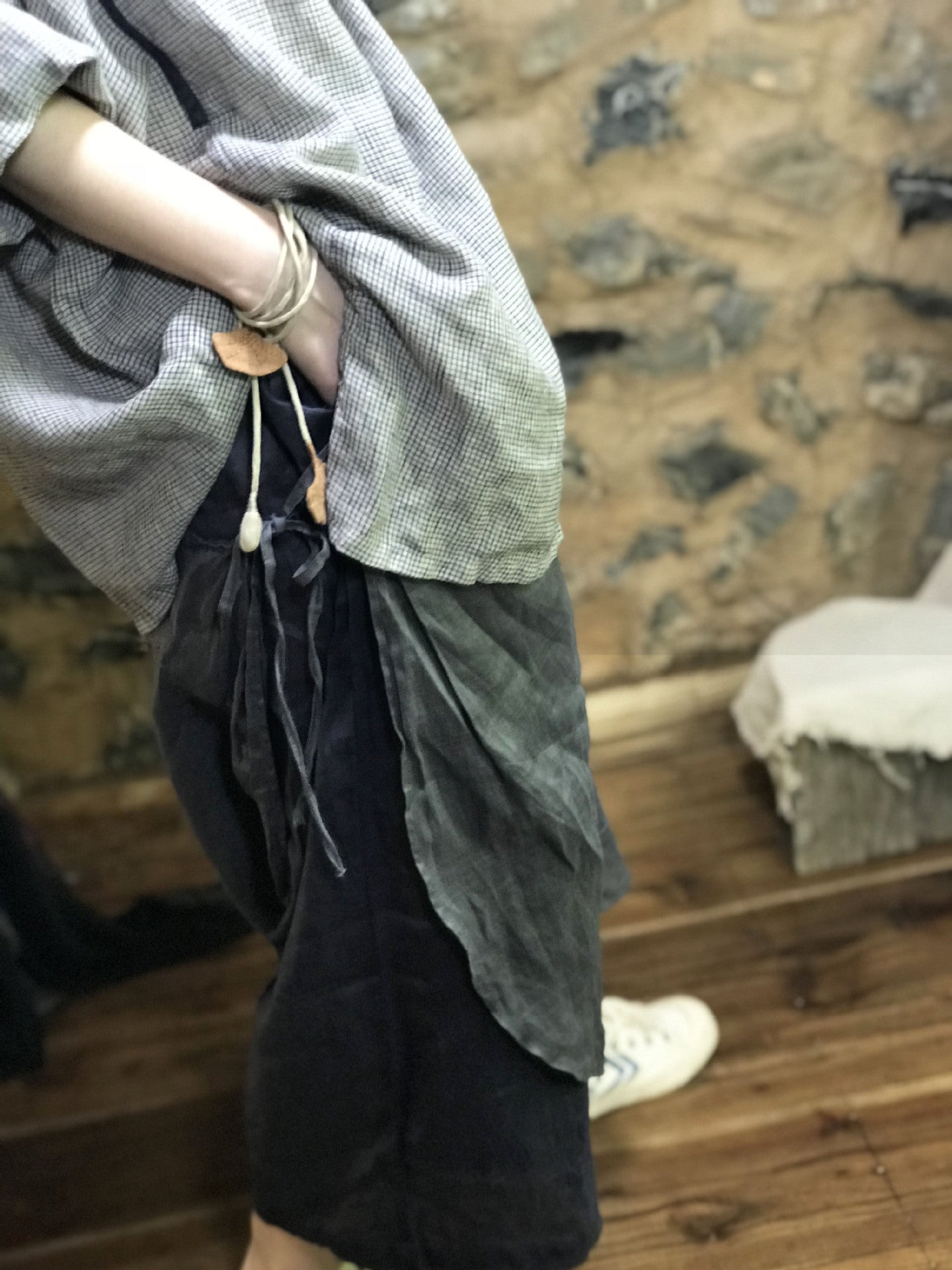 Falda pantalón de pierna ancha con flujo boho
