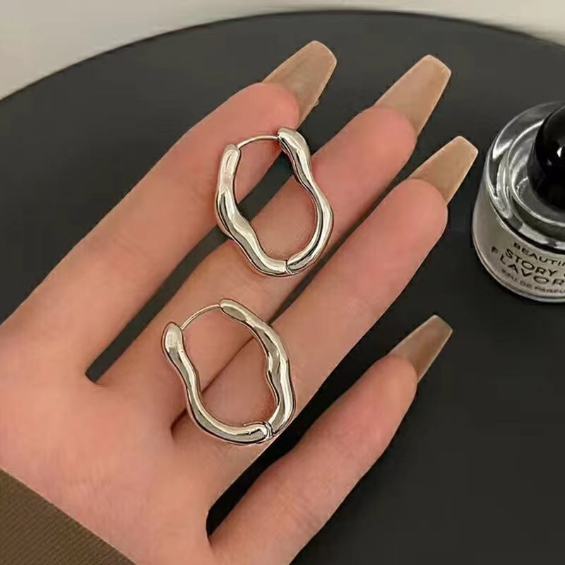 Boucles d'oreilles à tige en argent sterling 925 de forme irrégulière