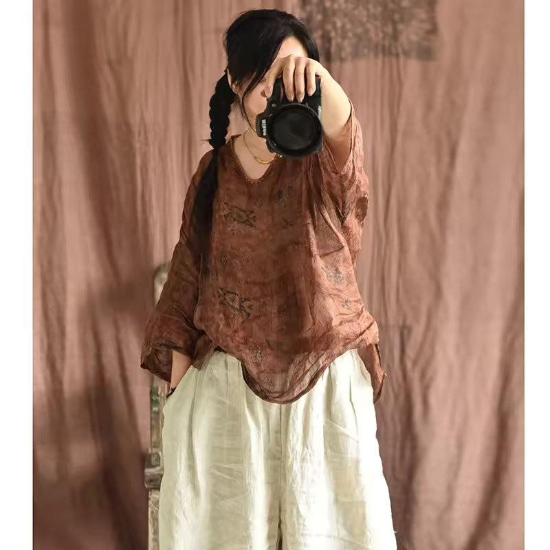 Vintage Mystic Flora Rami Blouse