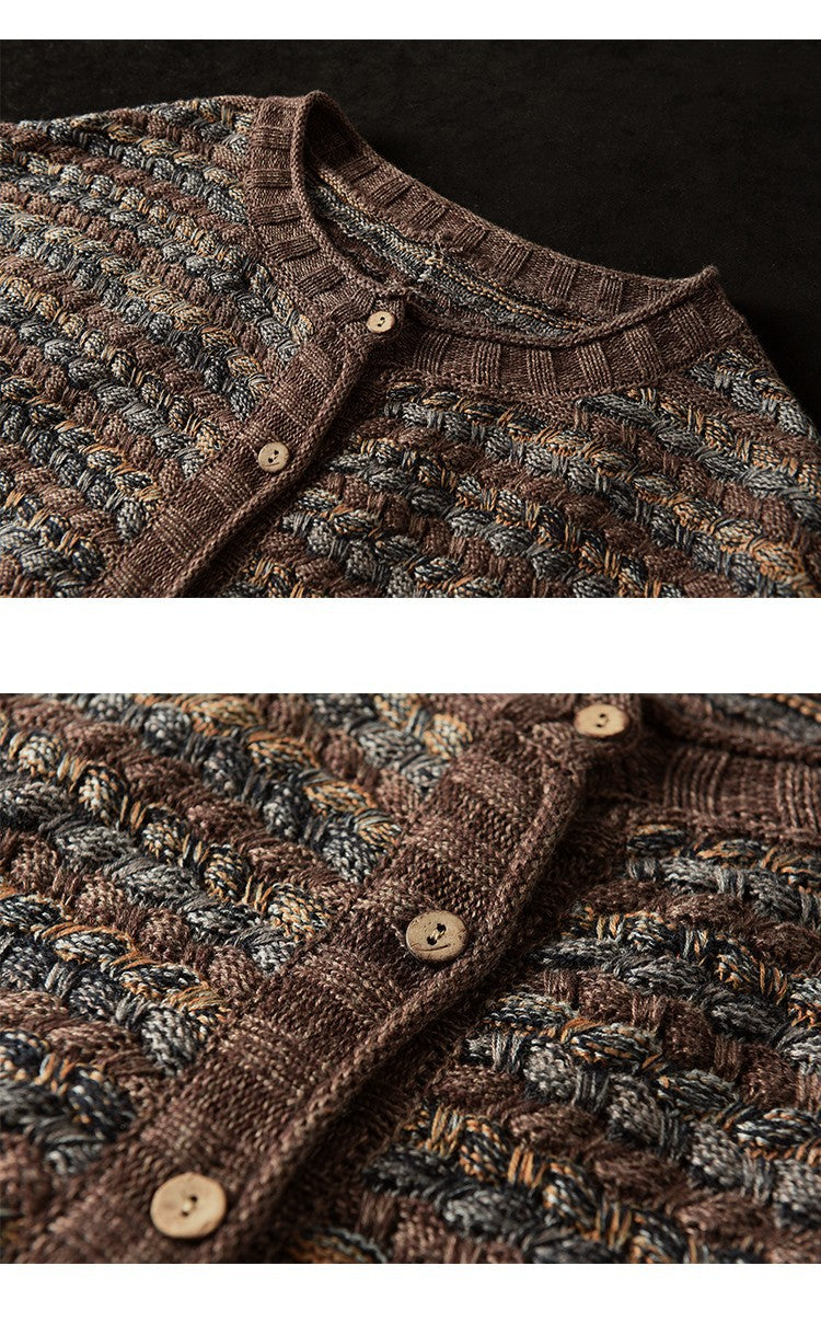 Cardigan en tricot rayé vintage