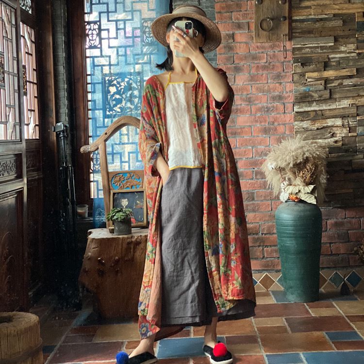 Kimono fleuri vintage