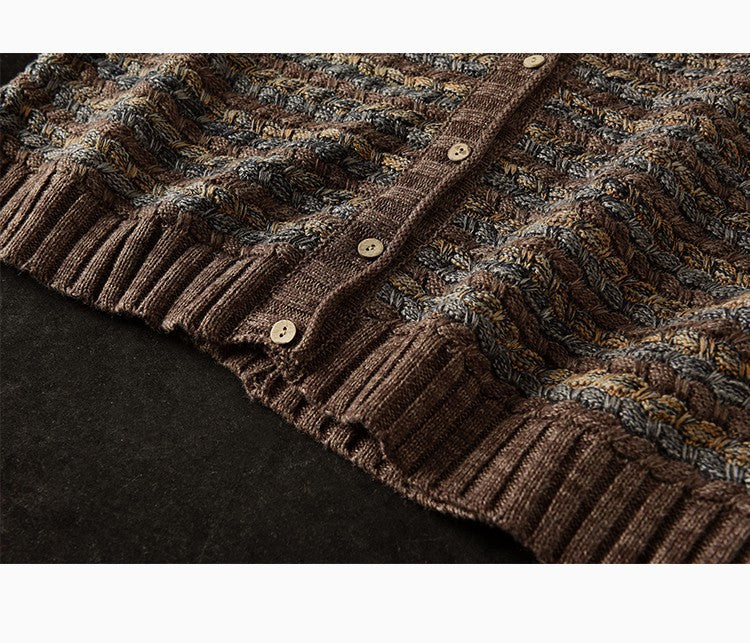 Cardigan en tricot rayé vintage
