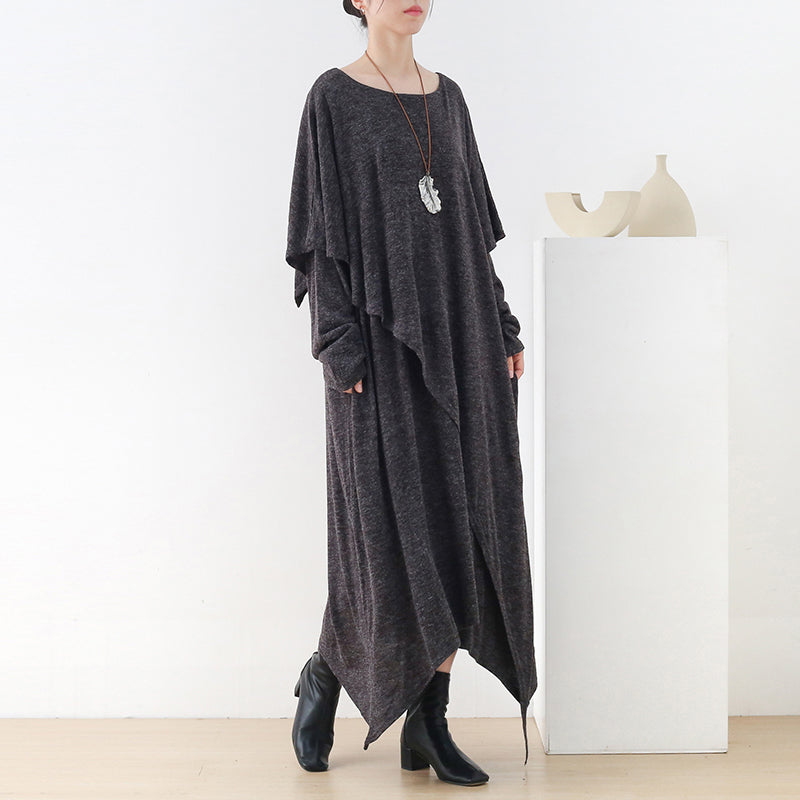 Robe longue asymétrique en coton