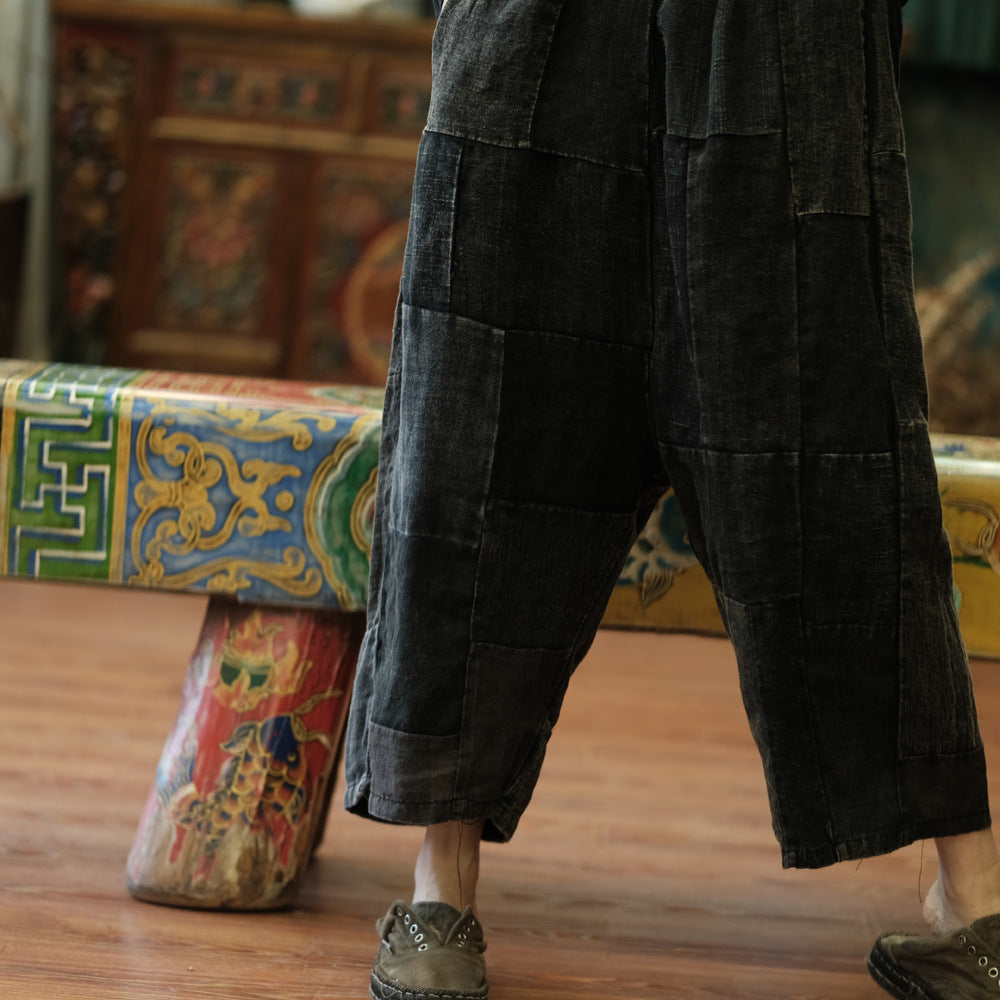 Vintage Patchwork Spring Pants