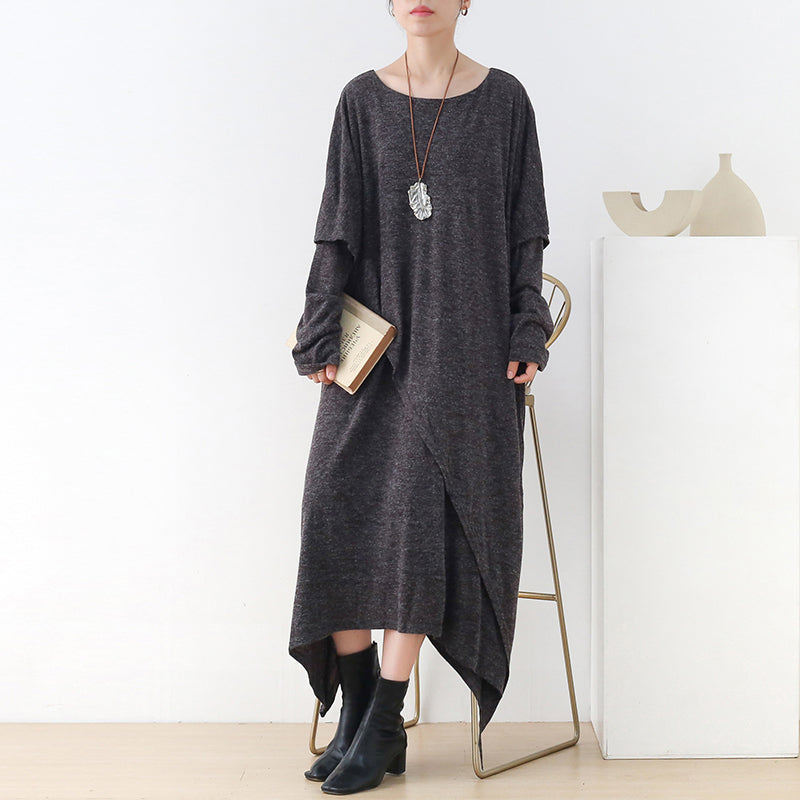 Robe longue asymétrique en coton
