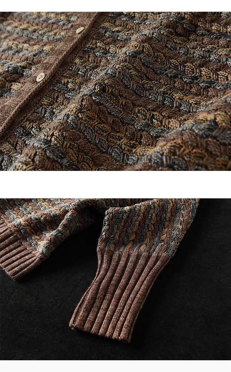 Cardigan en tricot rayé vintage