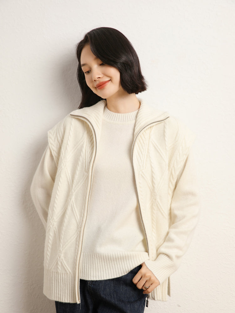Gilet en tricot de laine et cachemire