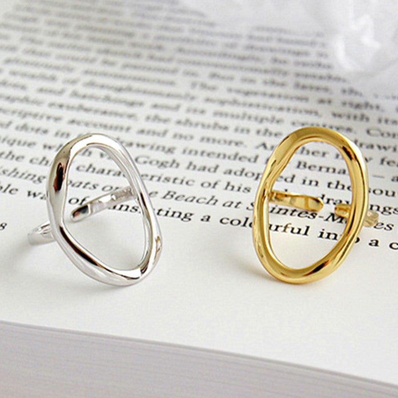Bague ovale en acier éternel