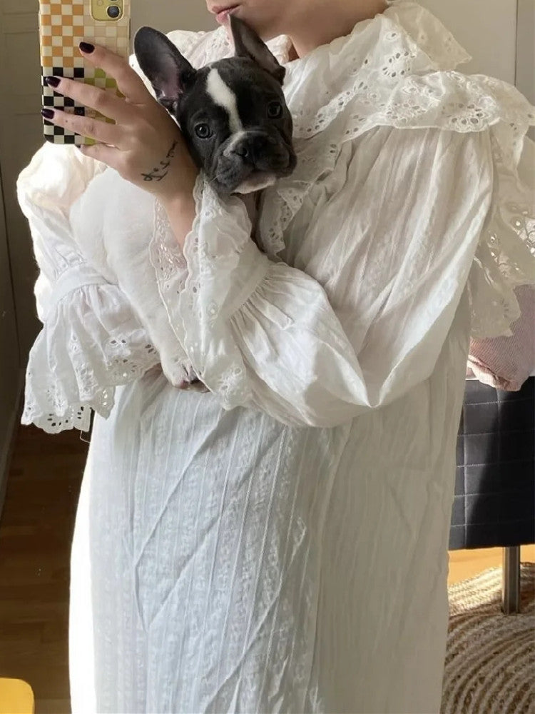 Vestido midi de encaje bohemio