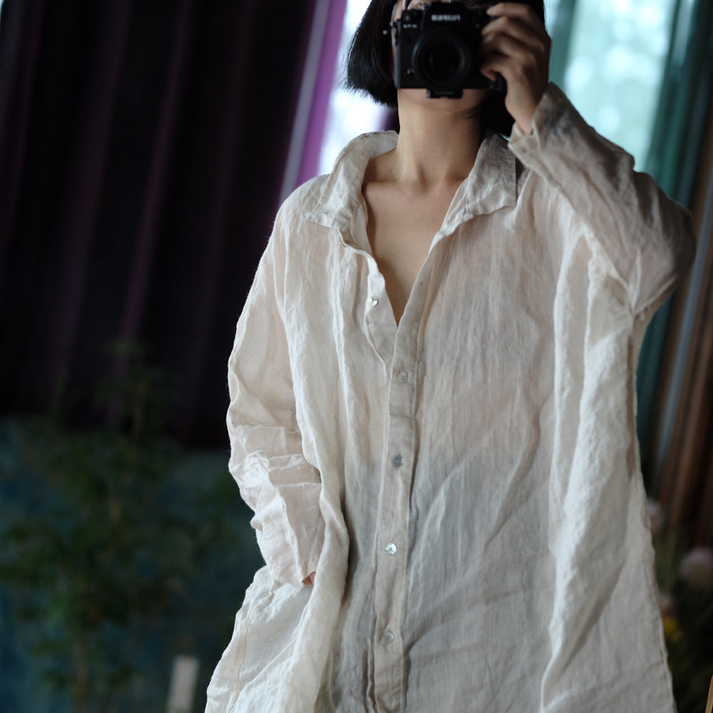 Vintage Oversized Linen Shirt