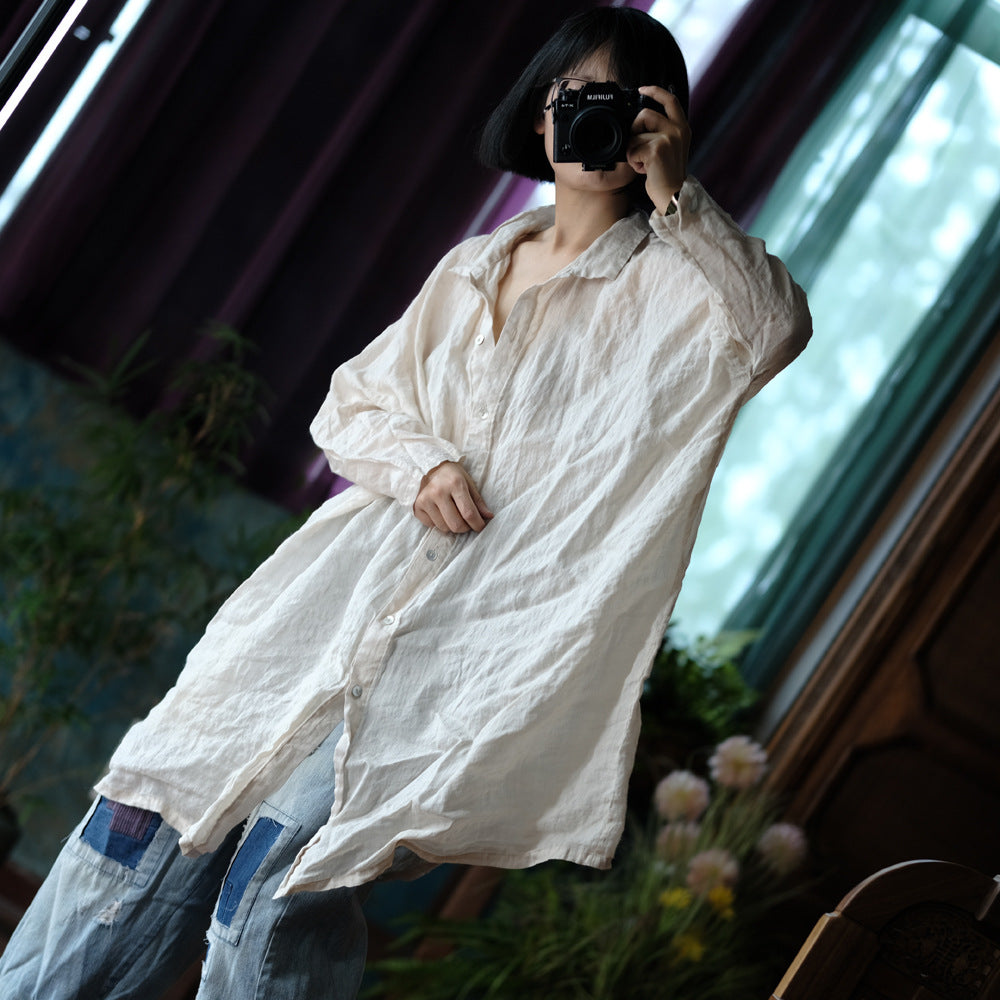 Vintage Oversized Linen Shirt