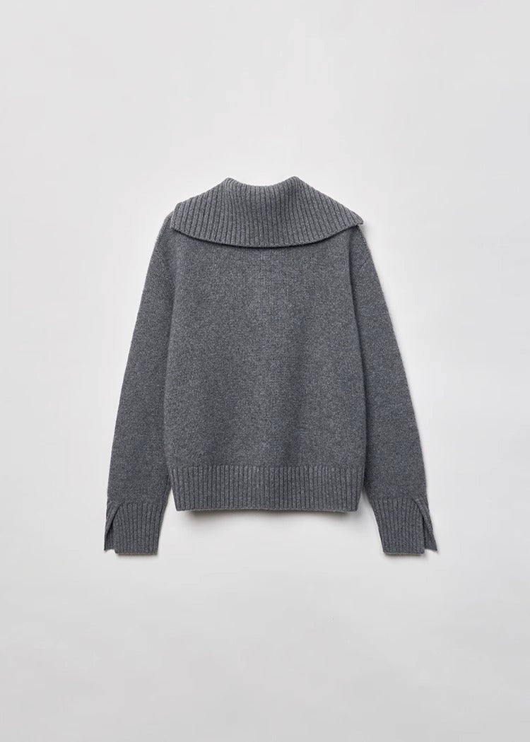 Cozy Zip Wool Knit Sweater for Women – Half-Zip Collar Pullover with 80% Wool Blend | COANDMI Collection