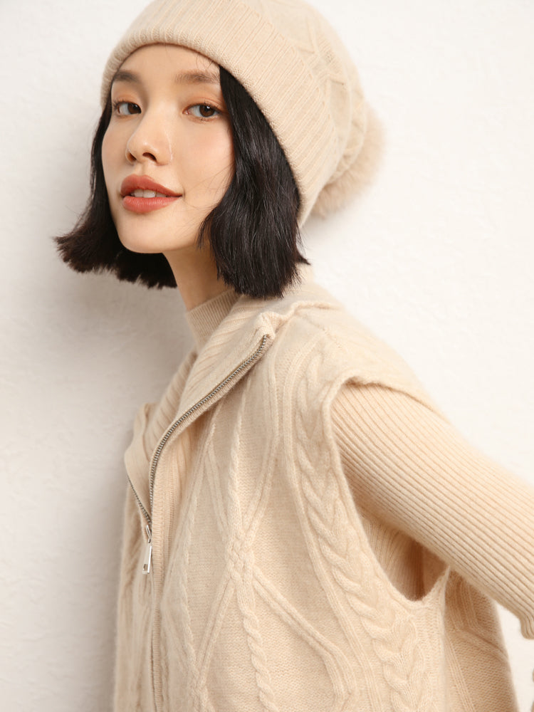 Gilet en tricot de laine et cachemire