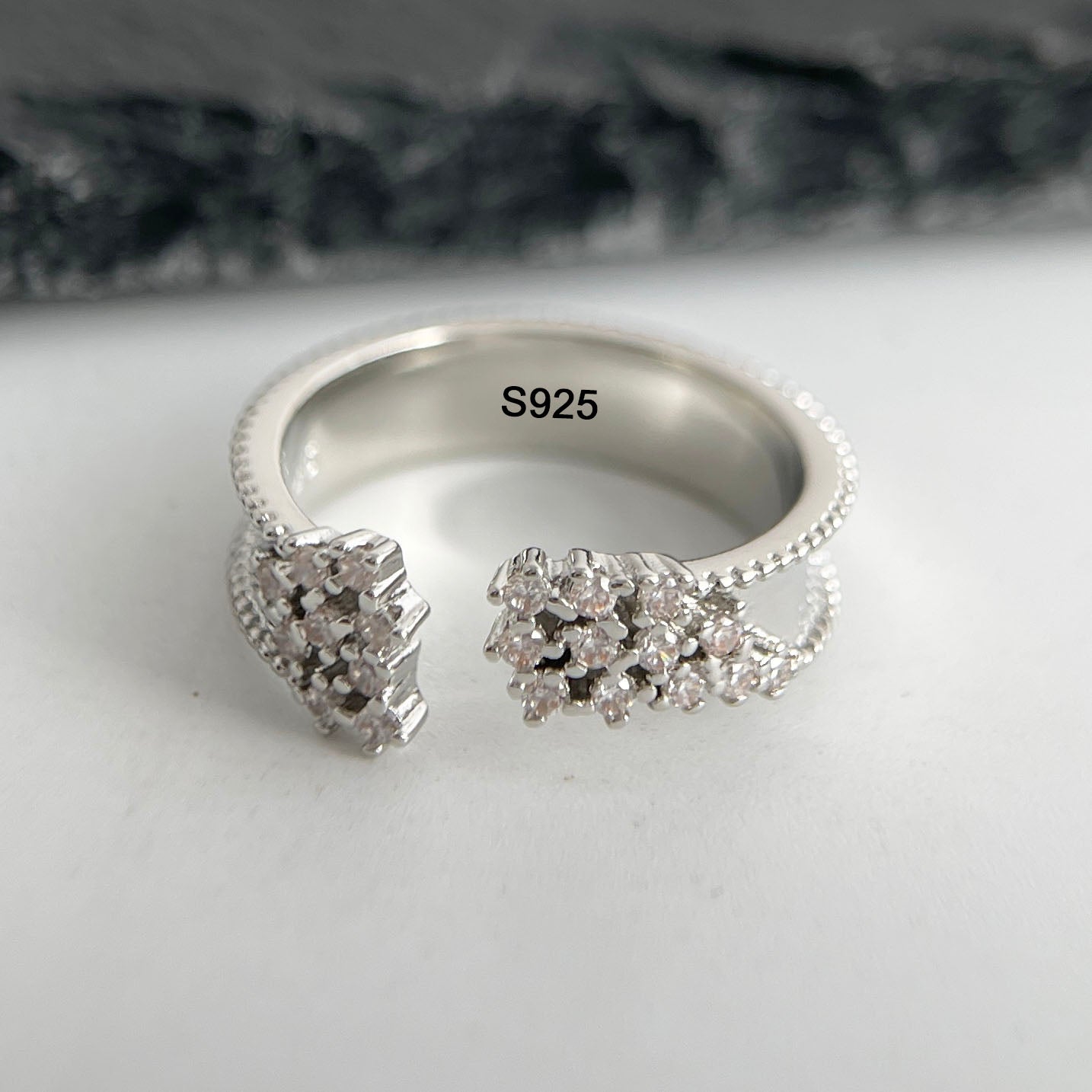 Ensemble de bagues minimalistes en argent sterling 925 avec pierre de lune, fait à la main