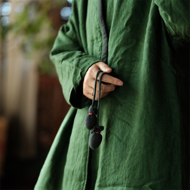 Vintage Linen Jacket with Fabric Tie Accessories