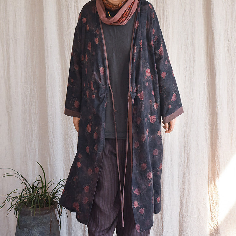 Robe kimono bohème fleurie
