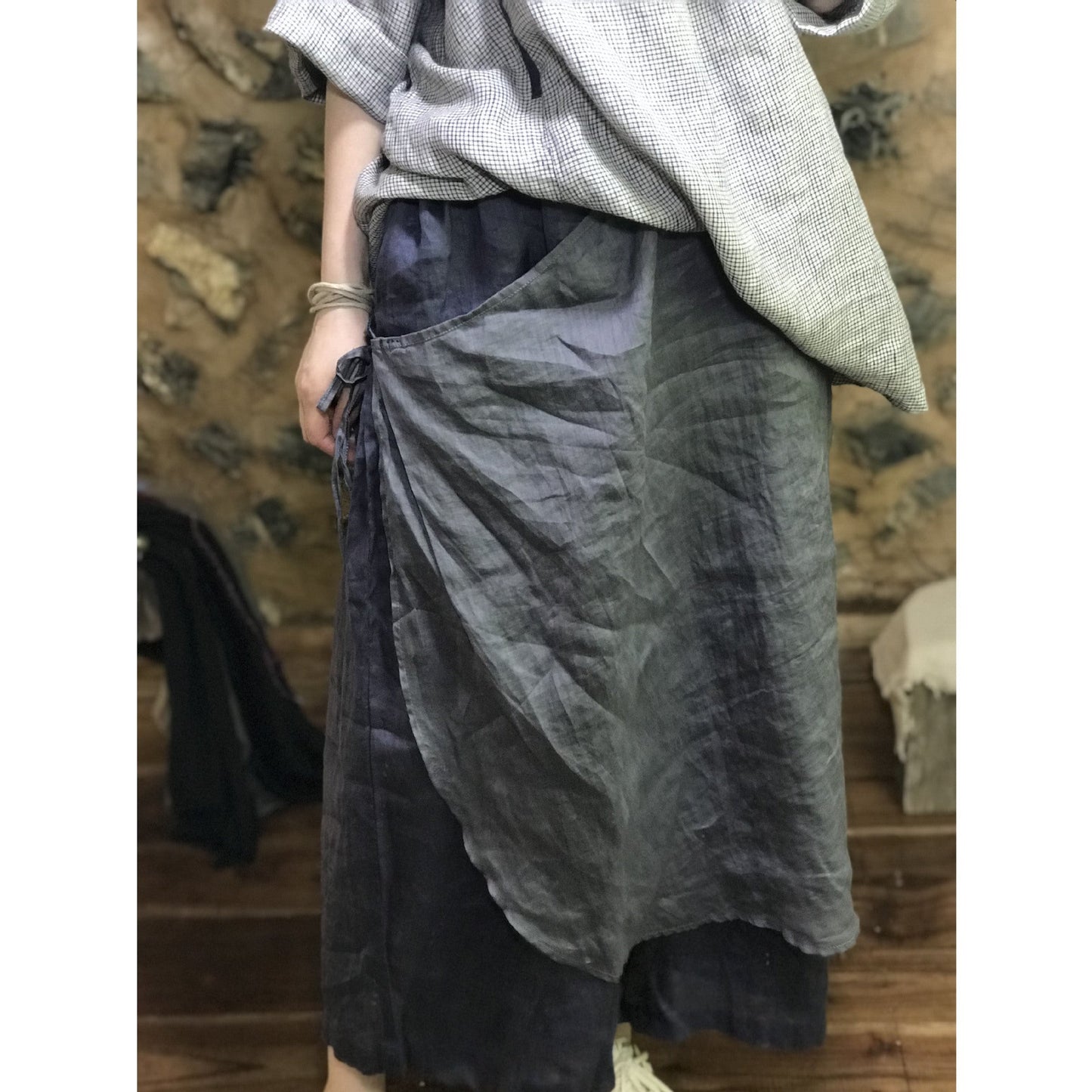 Falda pantalón de pierna ancha con flujo boho