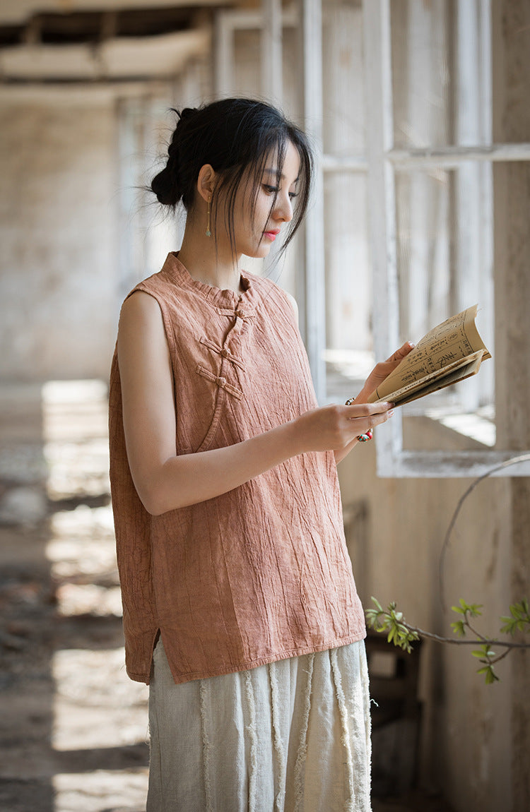 Vintage Cross Linen Blouse