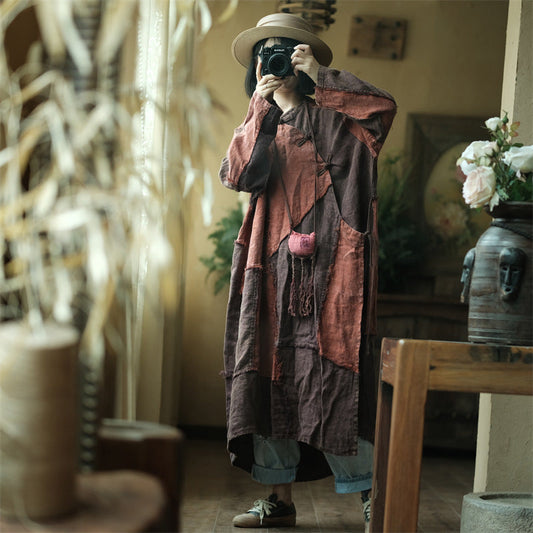 Vintage Patchwork Linen Dress