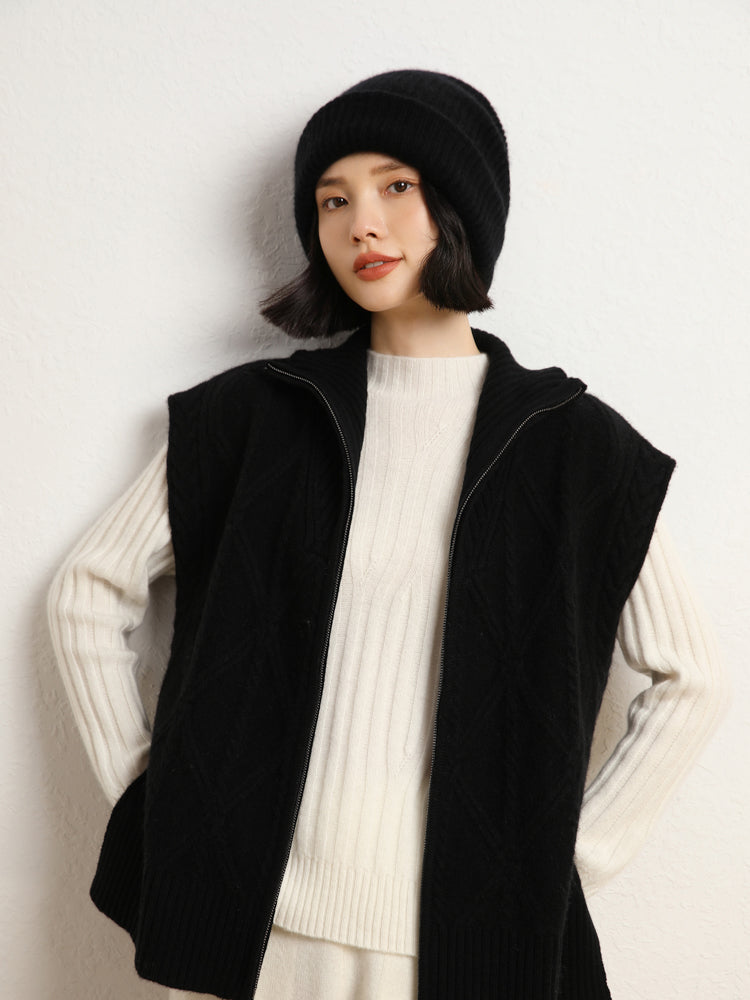 Gilet en tricot de laine et cachemire